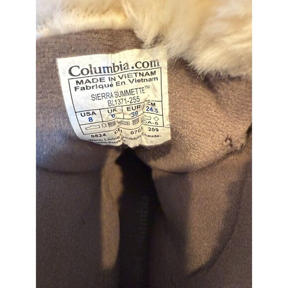 Columbia Sierra Summette Brown Insulated Snow Boots Women's Size 8 BL1371-255 - Picture 7 of 10